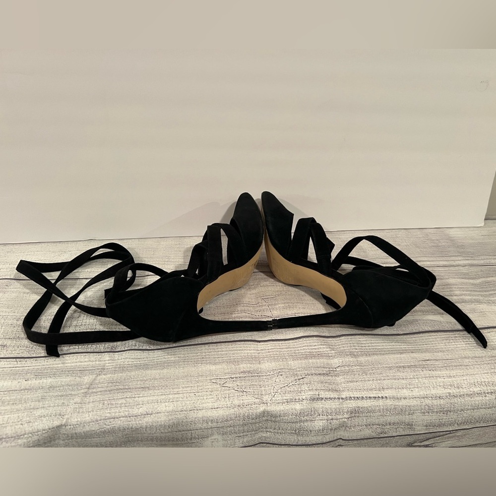 ALDO Black Suede Stiletto Heels with Straps/size 6 - Picture 8 of 14